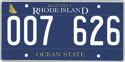 RI license plate 007626