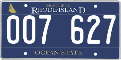 RI license plate 007627