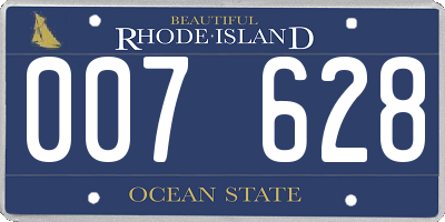 RI license plate 007628