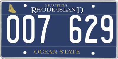 RI license plate 007629