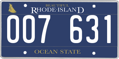 RI license plate 007631