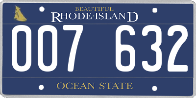 RI license plate 007632