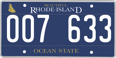 RI license plate 007633