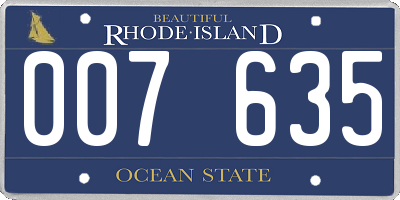 RI license plate 007635