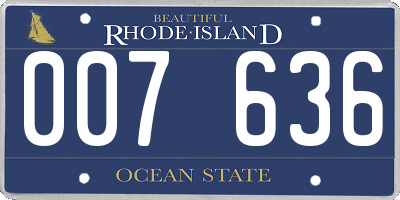 RI license plate 007636