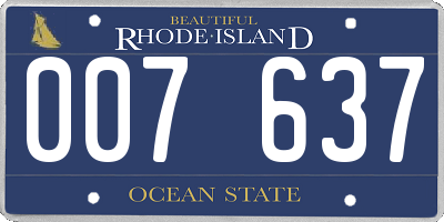 RI license plate 007637