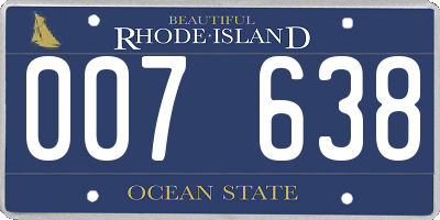 RI license plate 007638