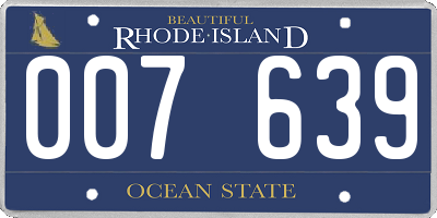 RI license plate 007639