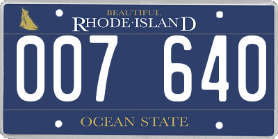 RI license plate 007640