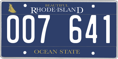 RI license plate 007641