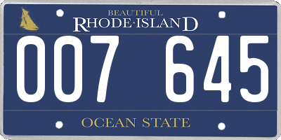 RI license plate 007645