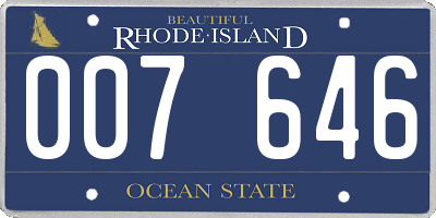 RI license plate 007646