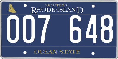 RI license plate 007648