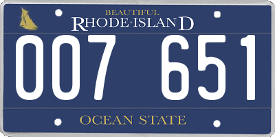 RI license plate 007651