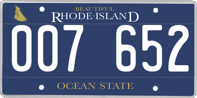 RI license plate 007652