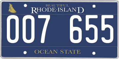 RI license plate 007655