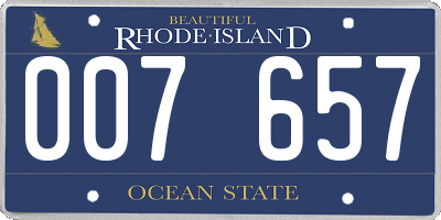 RI license plate 007657