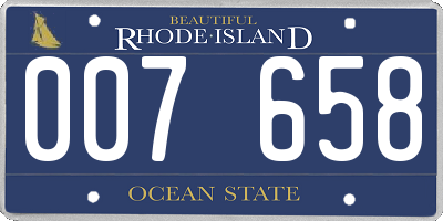 RI license plate 007658