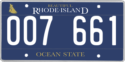 RI license plate 007661