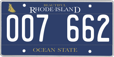 RI license plate 007662