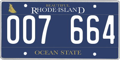 RI license plate 007664