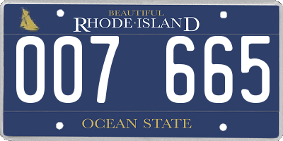 RI license plate 007665