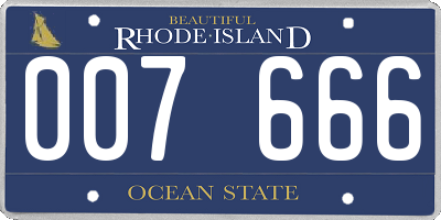 RI license plate 007666