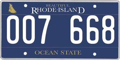 RI license plate 007668