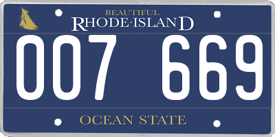 RI license plate 007669