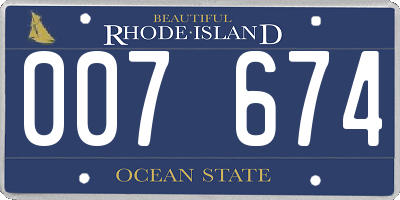 RI license plate 007674