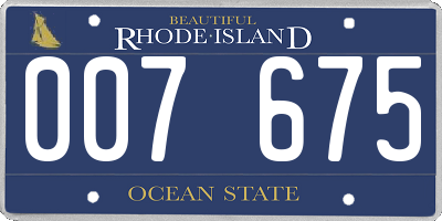 RI license plate 007675