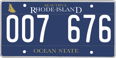 RI license plate 007676