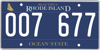 RI license plate 007677