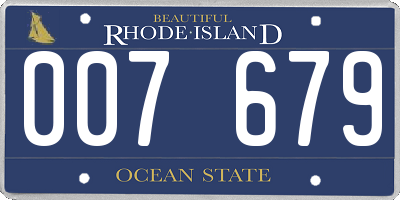 RI license plate 007679