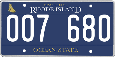 RI license plate 007680