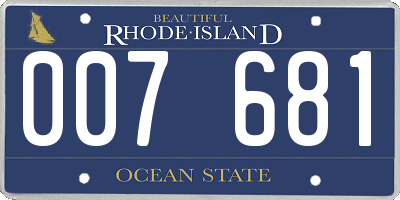 RI license plate 007681