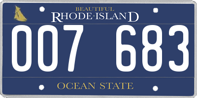 RI license plate 007683