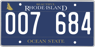 RI license plate 007684