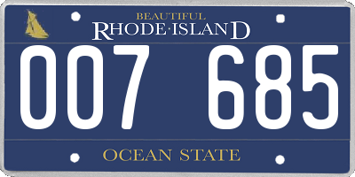 RI license plate 007685