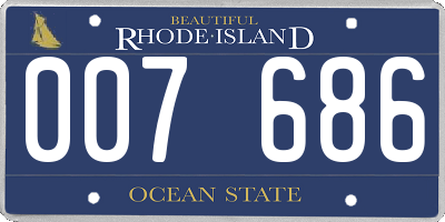 RI license plate 007686