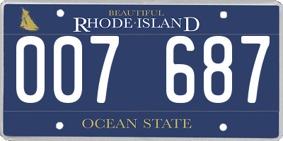 RI license plate 007687