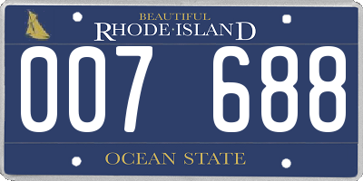 RI license plate 007688