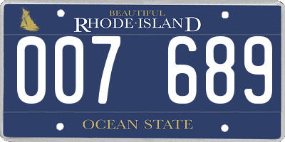 RI license plate 007689