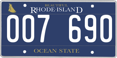 RI license plate 007690