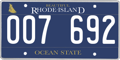 RI license plate 007692