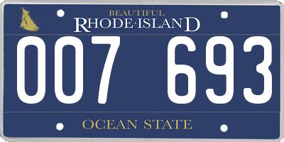 RI license plate 007693