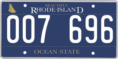 RI license plate 007696