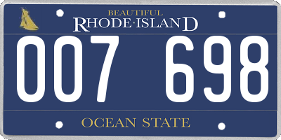 RI license plate 007698