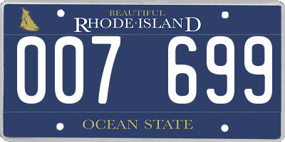 RI license plate 007699