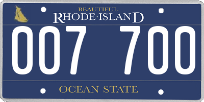 RI license plate 007700